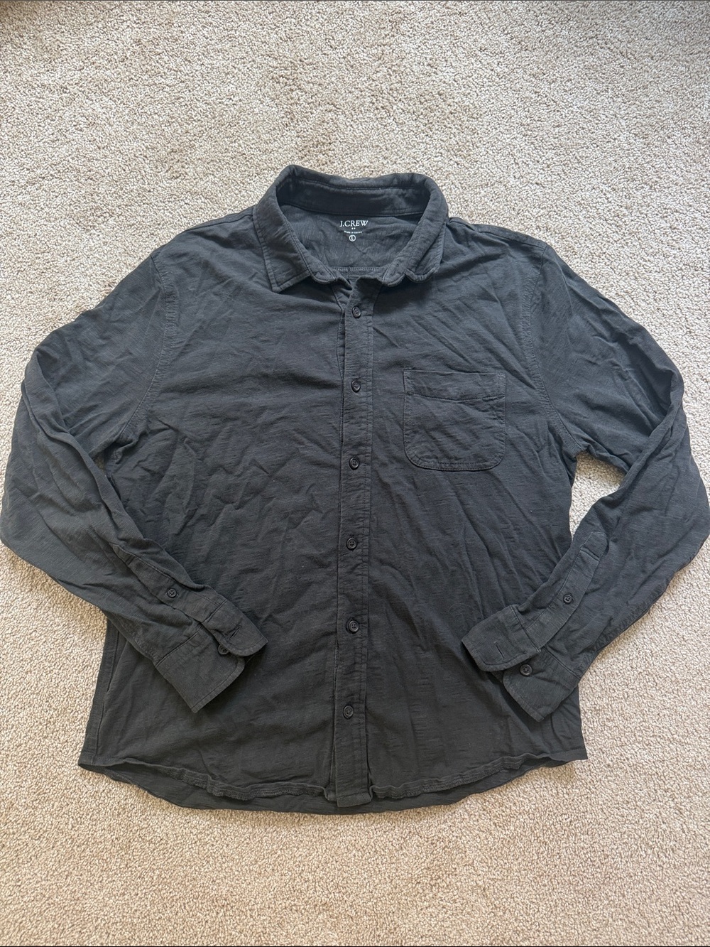 J. Crew Dark Grey Casual Button Down Shirt Size L
